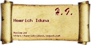 Hemrich Iduna névjegykártya